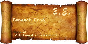 Benesch Ernő névjegykártya